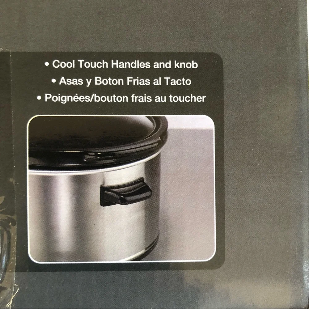 Brentwood Stainless Steel 3 Quart Round Slow Cooker nwt